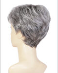 CHROMERT1B Gray & White with 25% Medium Brown Blend & Off-Black Roots